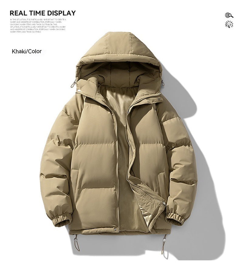 Men'S Hoodie Padded Coat Thickened Cotton-Padded Clothes Loose Casual Cotton-Padded Jacket