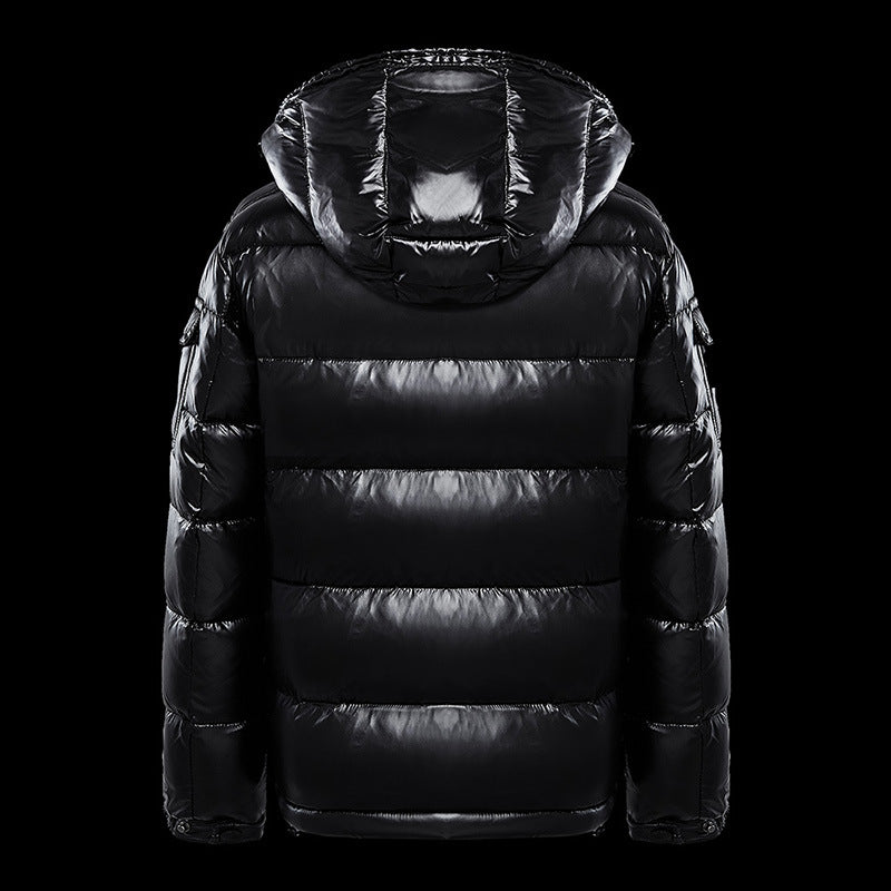 Down Jacket Black Glossy Couples Coat