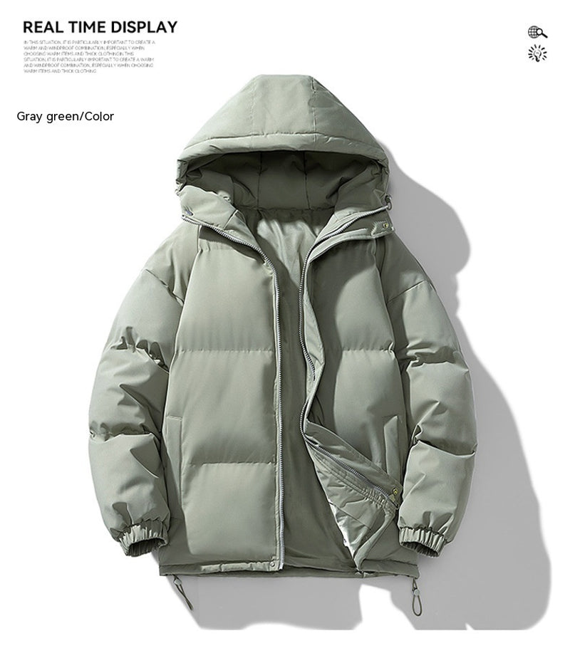 Men'S Hoodie Padded Coat Thickened Cotton-Padded Clothes Loose Casual Cotton-Padded Jacket